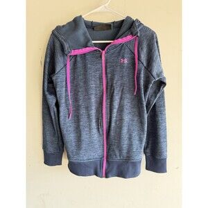 Under Armour Zip Up Jacket Womens XS Blue Athletic Full Zip Hoodie